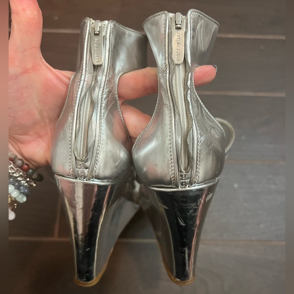 Sergio Rossi Metallic Wedges - Picture 6 of 9